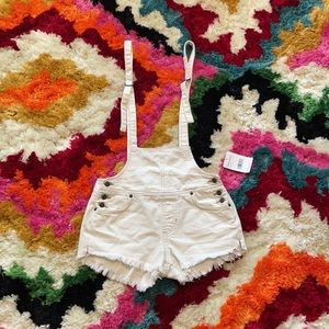 NWT White Free People Overall Shorts